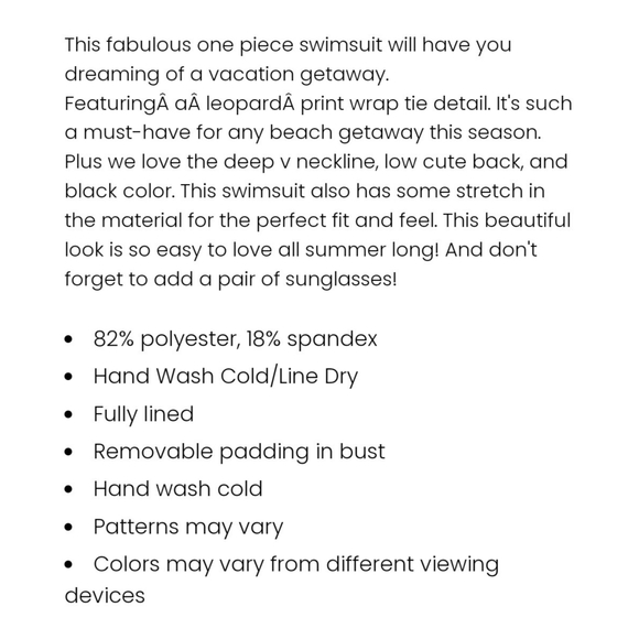 🆕️ NWT! Pink Lily "Sunset Afterglow" Black Wrap One Piece Swimsuit | XL - Picture 6 of 6